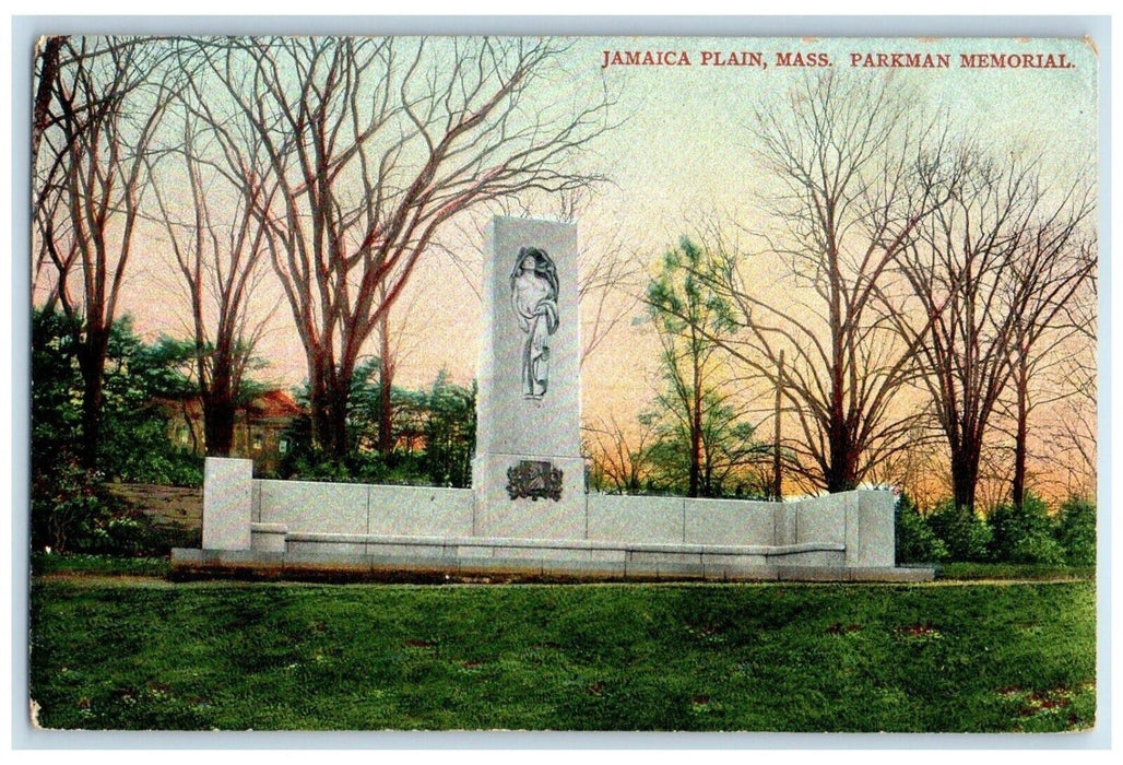 c1910 Parkman Memorial Jamaica Plain Massachusetts MA Antique Unposted Postcard