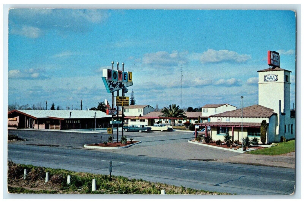 Norm Anderson's Motel Phyl Nor Roadside Cars Modesto California CA Postcard