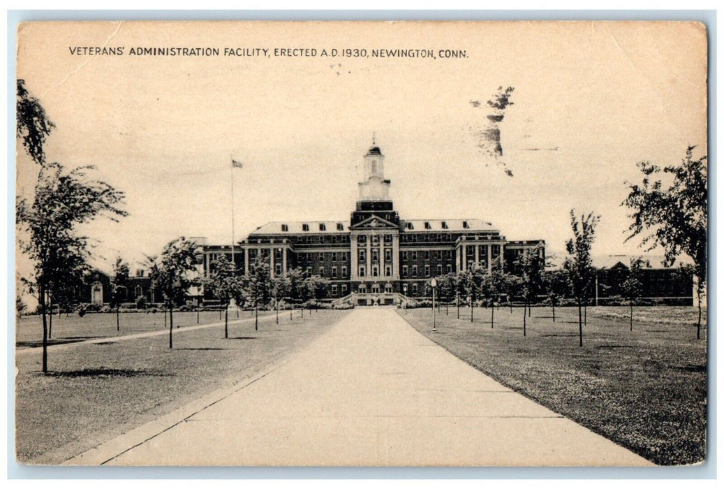 1941 Veterans Administration Facility 1930 Newington Connecticut Posted Postcard
