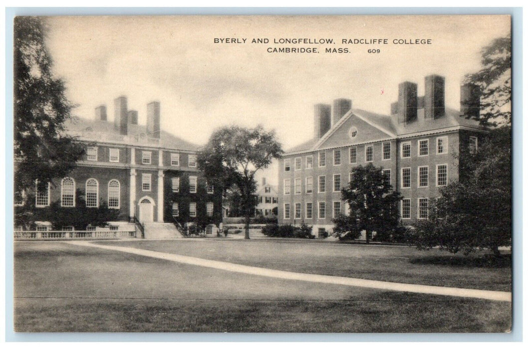 c1940 Byerly Longfellow Radcliffe College Cambridge Massachusetts Linen Postcard