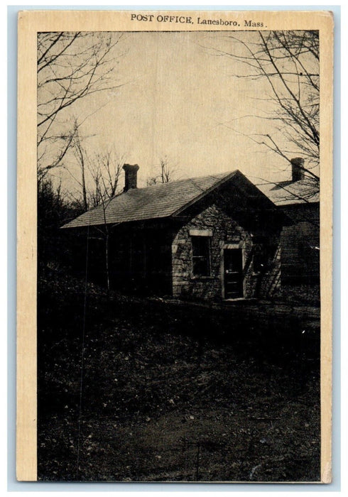1910 Exterior View Post Office Building Lanesboro Massachusetts Antique Postcard