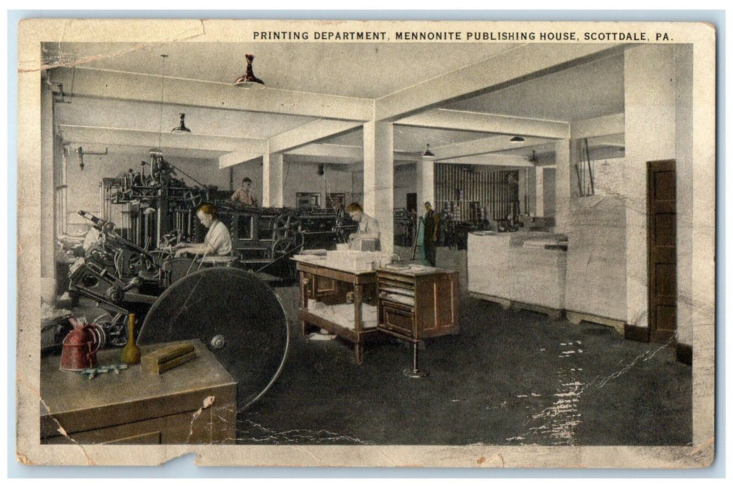 1920 Printing Mennonite Publishing House Scottdale Pennsylvania Vintage Postcard