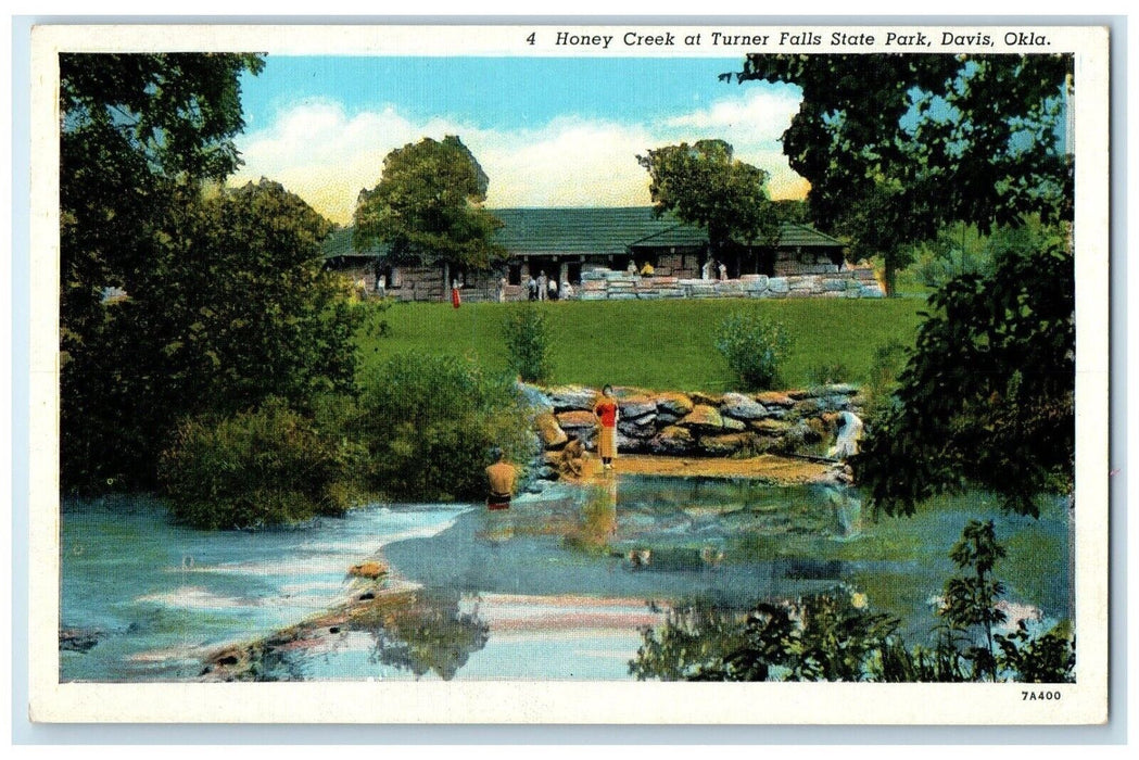 c1930's Honey Creek At Turner Falls State Park Davis Oklahoma OK Postcard