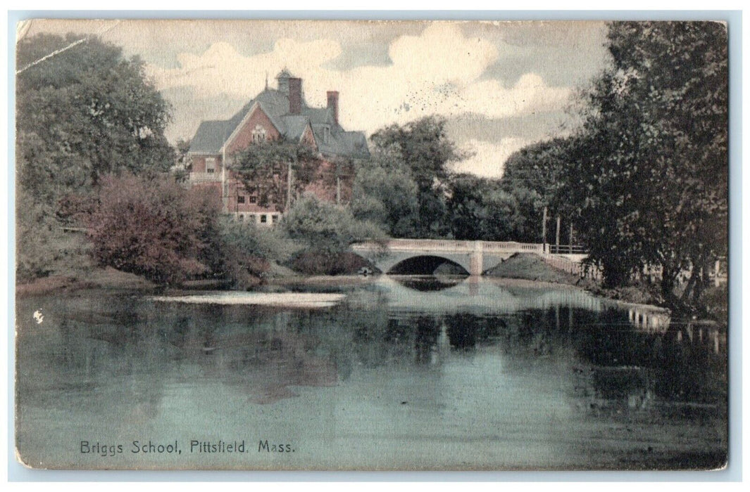 c1910's Brigg's School Bridge Pittsfield Massachusetts MA Rotograph Postcard