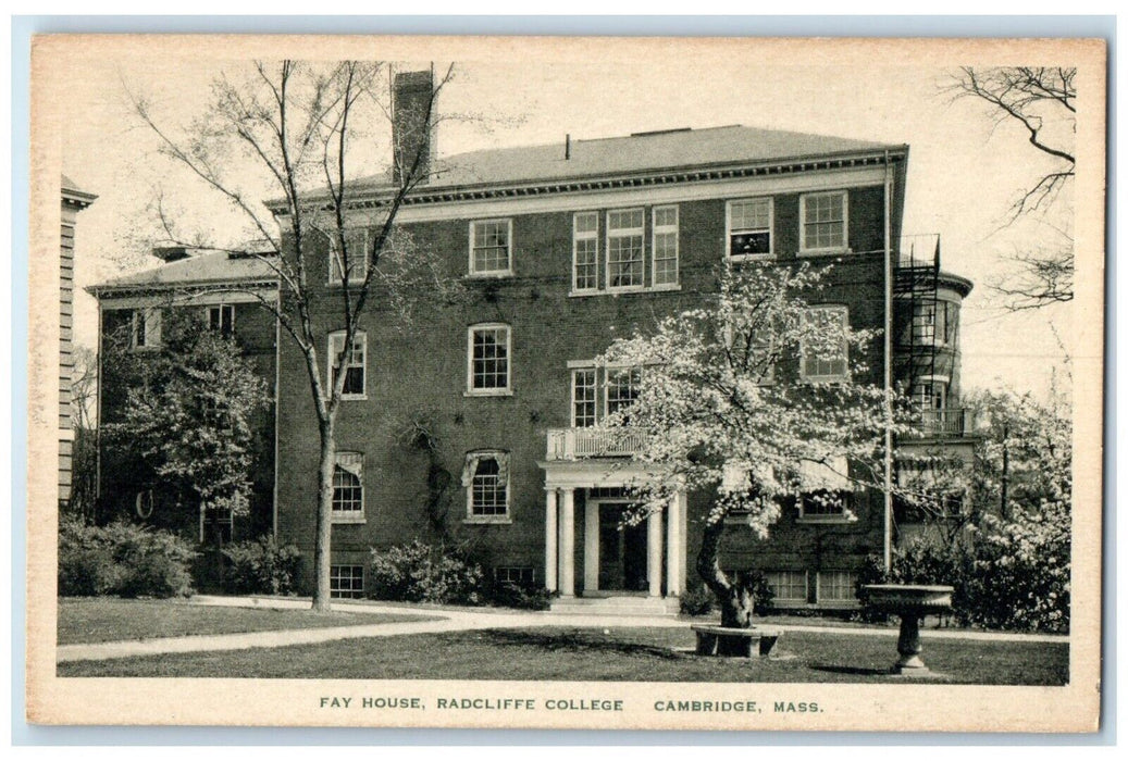c1940 Exterior View Fay House Radcliffe College Cambridge Massachusetts Postcard