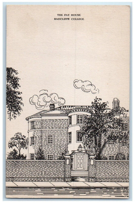 c1940 Entrance View Fay House Radcliffe College Cambridge Massachusetts Postcard
