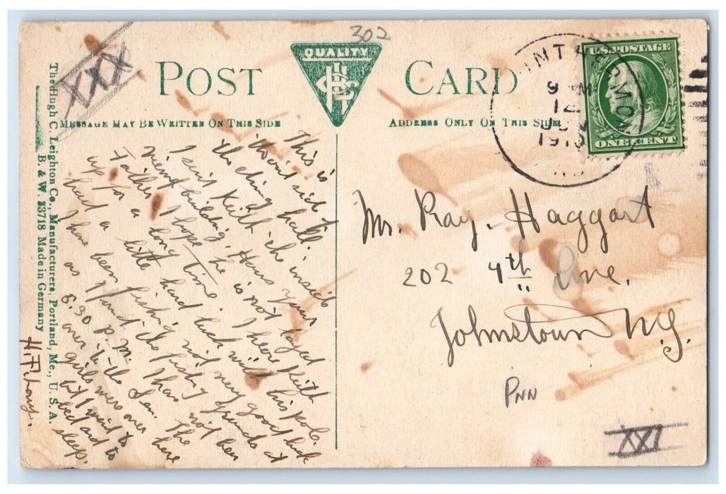 1910 Mt. Hermon MA, Mt. Hermon Boy's School Dining Hall The Commons Postcard