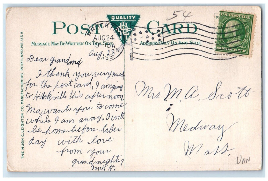 c1910's Bridgewater Academy Bridgewater Brockton Massachusetts MA Postcard