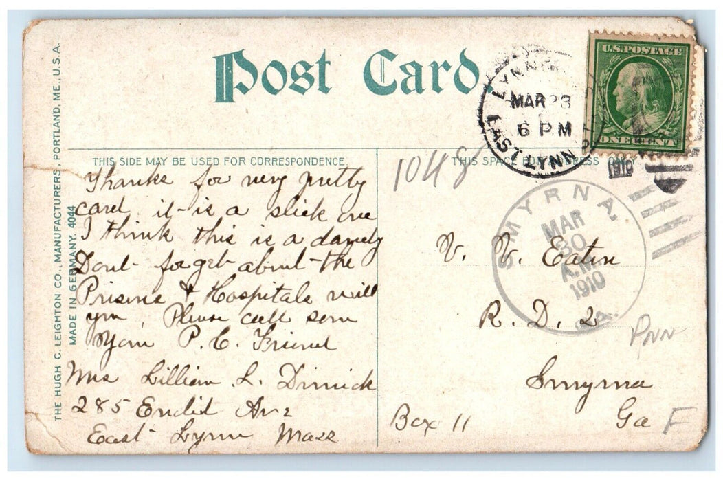 1910 View Of Old Mill River Saugus Massachusetts MA Posted Antique Postcard