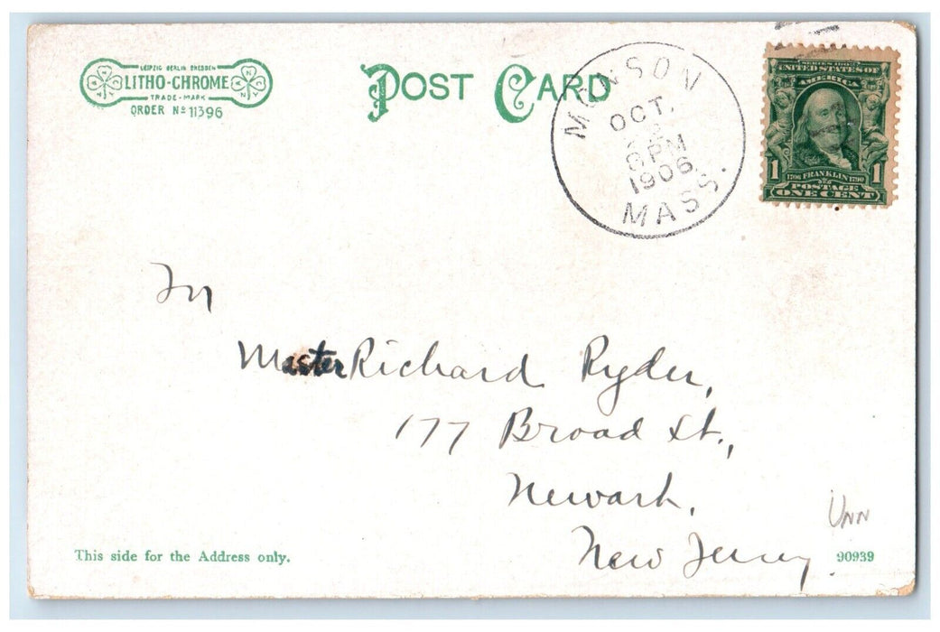 1906 Monson Academy And Gymnasium Monson Massachusetts MA Antique Postcard