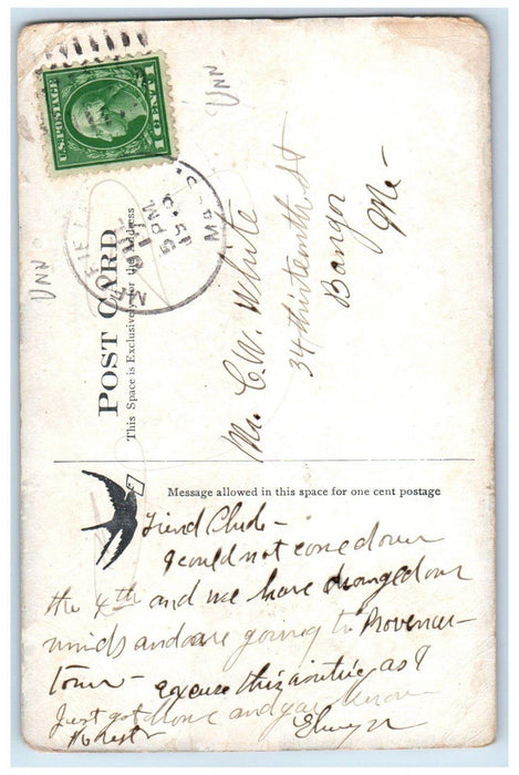 1910 Westboro Wearing Building Medfield Massachusetts MA Posted Antique Postcard