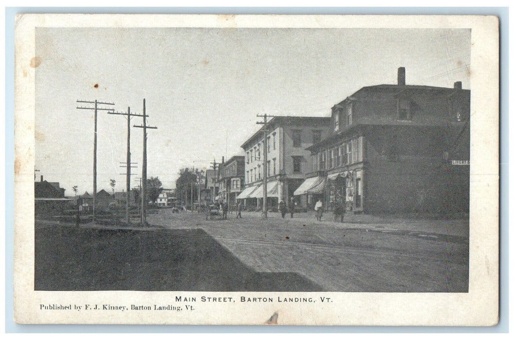 c1905 Main Street View Stores Barton Landing Vermont VT Posted Antique Postcard