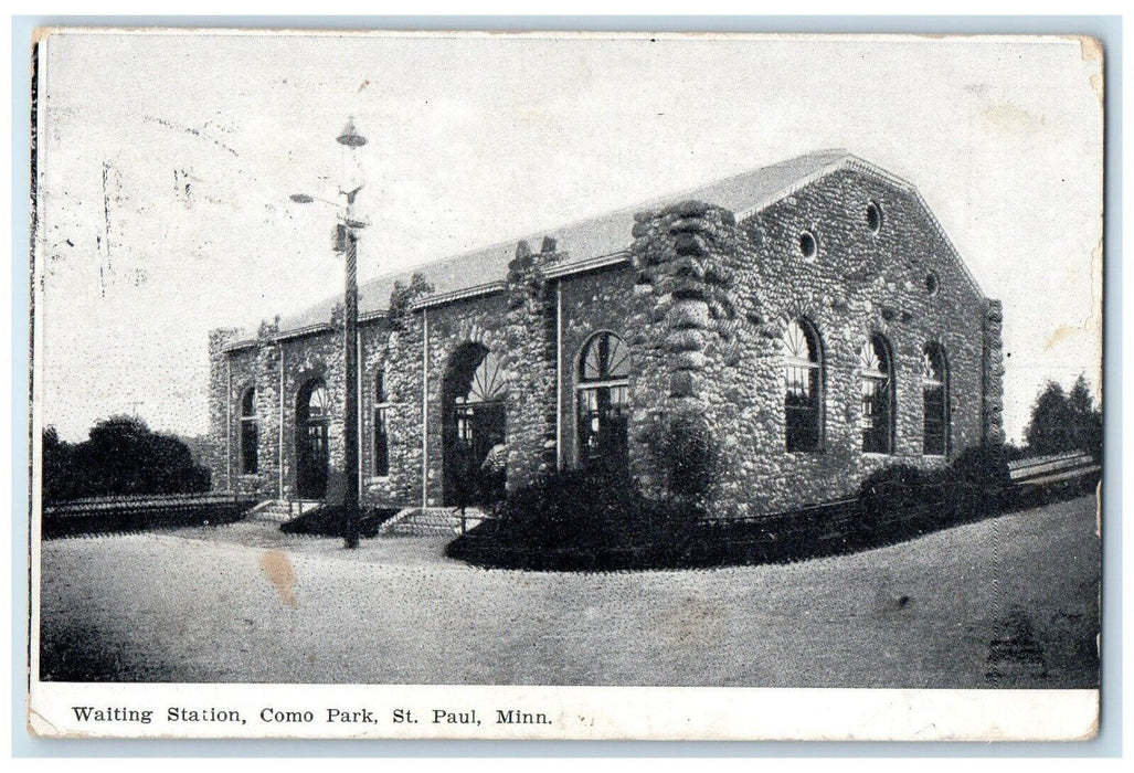 1908 Waiting Station Como Park St. Paul Minnesota MN Posted Antique Postcard