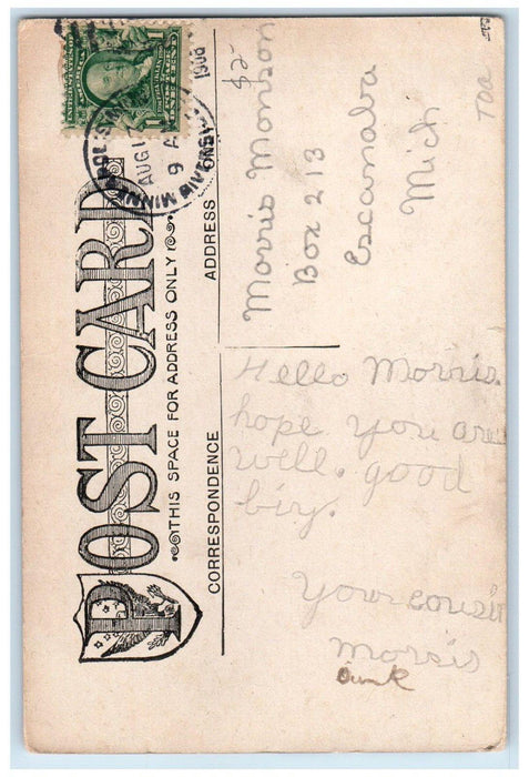 1908 Waiting Station Como Park St. Paul Minnesota MN Posted Antique Postcard