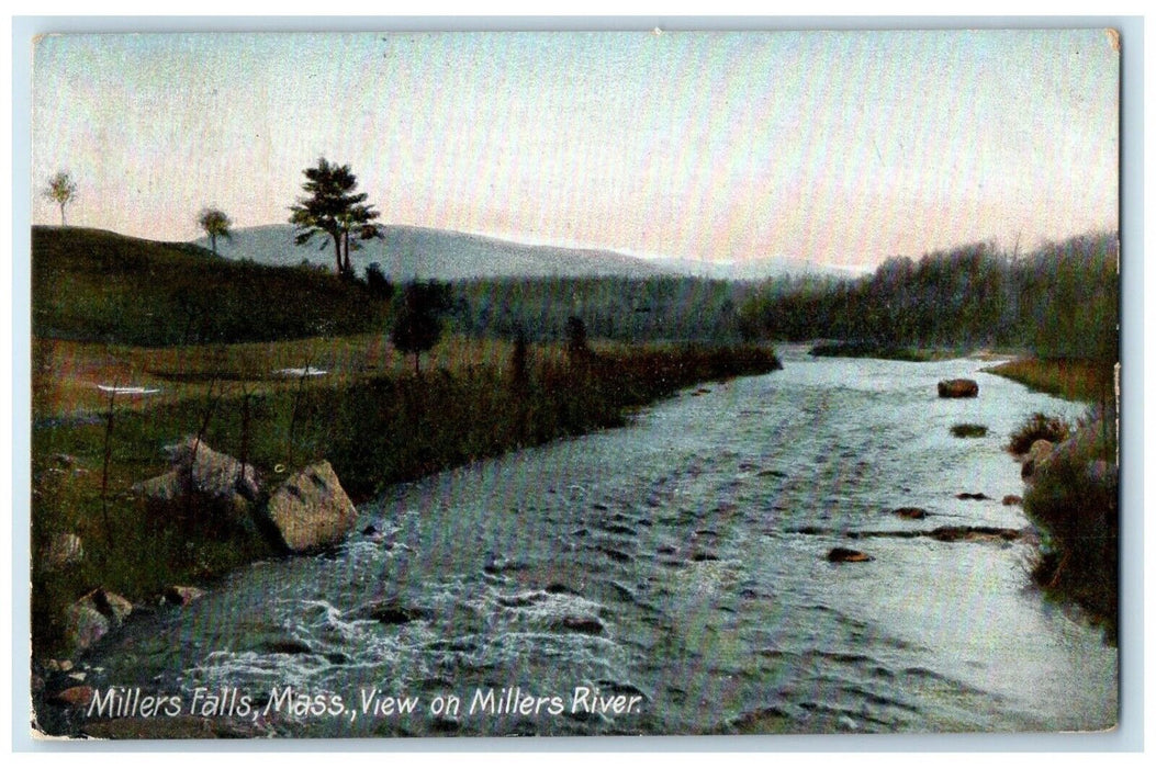 1907 View On Millers River Millers Falls Massachusetts MA Antique Postcard