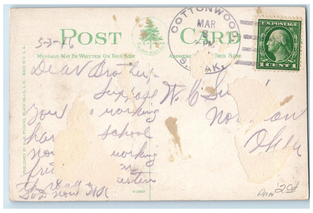 1910 Devils Dune Cedar Pass Mountain Bad Lands South Dakota SD Vintage Postcard