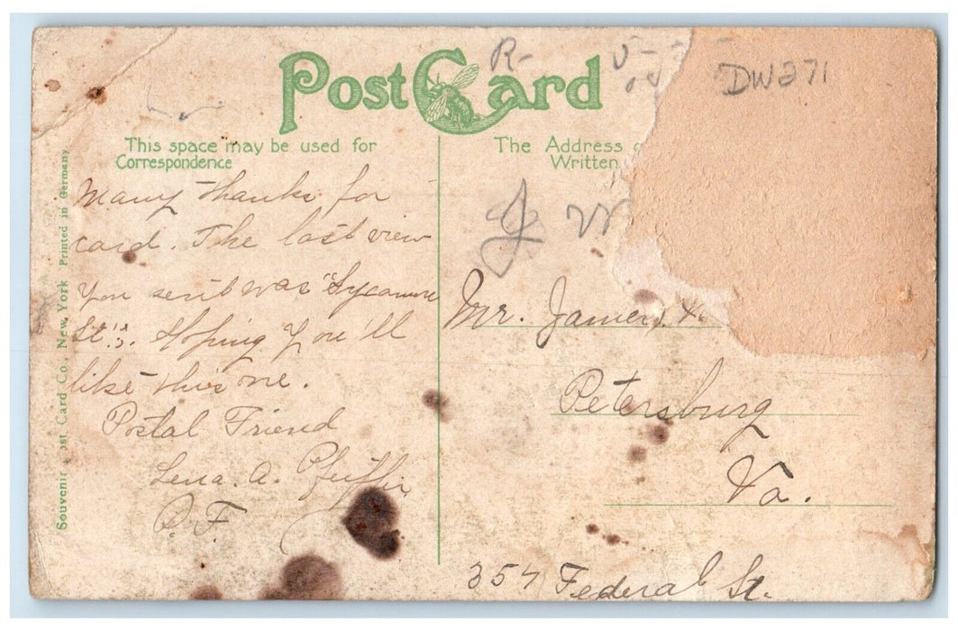 c1910 Escambca County Court House Exterior Building Pensacola Florida Postcard