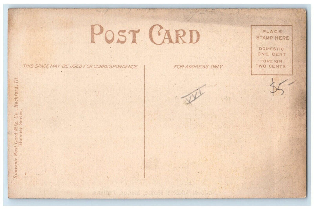 c1910 National Soldiers Home Exterior Building Field  Marion Indiana IN Postcard