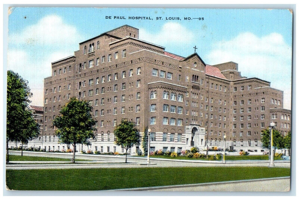 c1960's De Paul Hospital Building Street View St. Louis Missouri MO Postcard