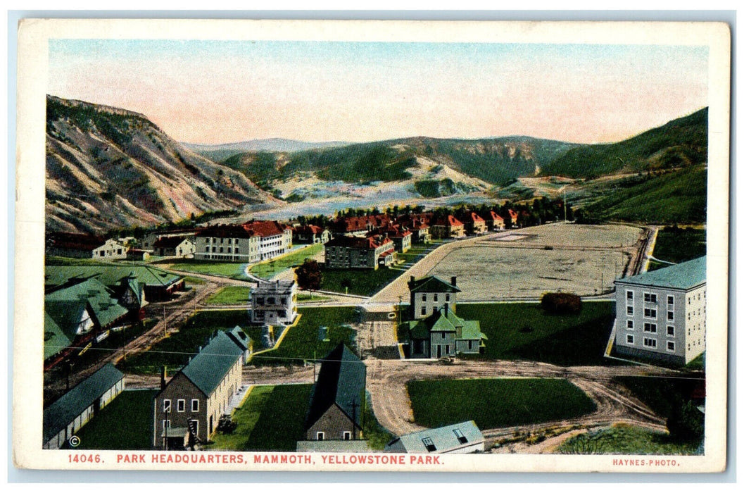 c1930's Park Headquarters Mammoth Yellowstone Park WY Haynes Photo Postcard