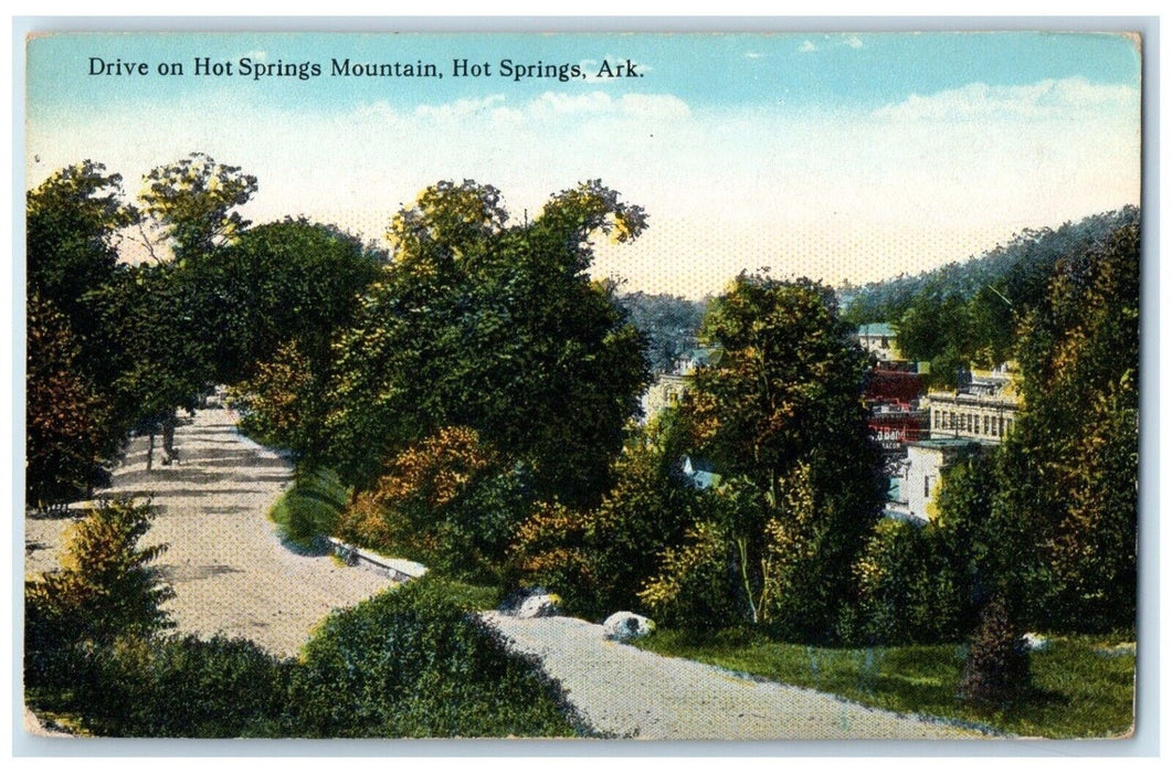 c1910's Drive On Hot Springs Mountain Hot Springs Arkansas AR Antique Postcard