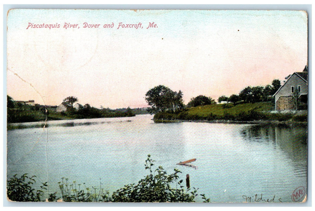 1907 Piscataquis River Dover and Foxcroft Maine ME Antique Posted Postcard