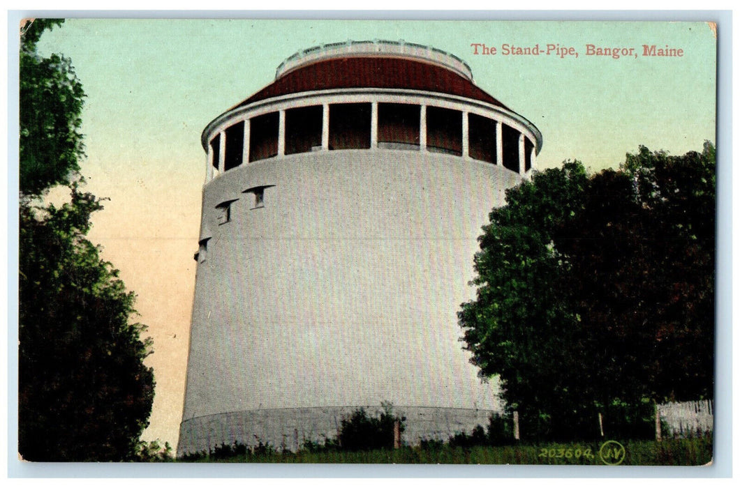 1909 The Stand-Pipe Bangor Maine ME Bucksport ME Antique Posted Postcard