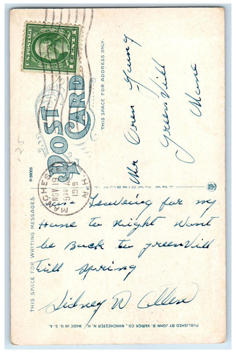 1919 Amoskeag Bank Building Manchester New Hampshire NH Posted Postcard