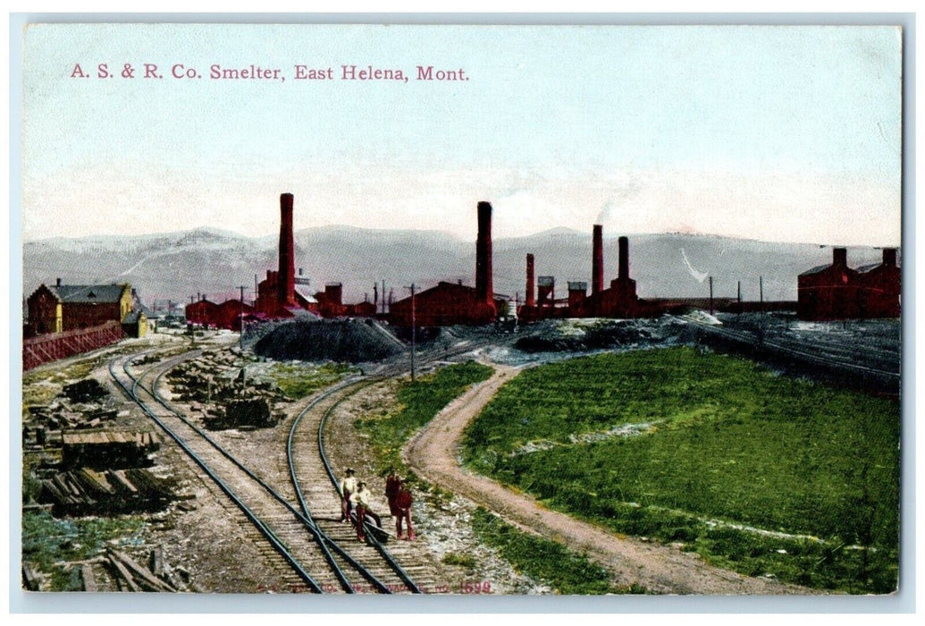 c1910's View Of AS & R Co. Smelter East Helena Montana MT Antique Postcard