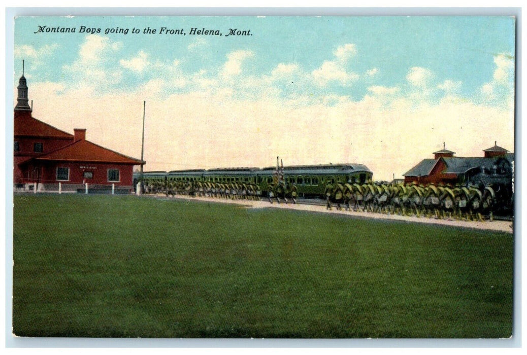 c1910's Montana Boys Going To The Front Helena Montana MT Antique Postcard