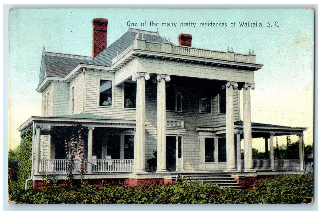 c1910 One of Many Pretty Residences of Walhalla South Carolina SC Postcard