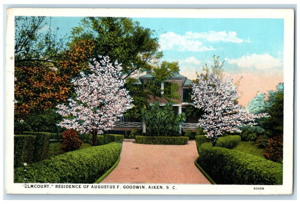 1945 Elmcourt Residence of Augustus F. Goodwin Aiken South Carolina SC Postcard