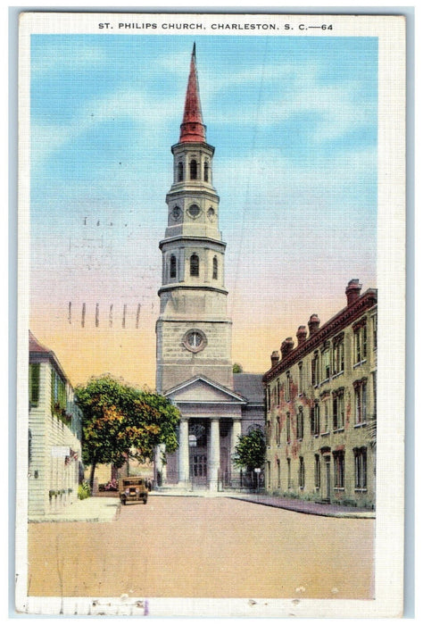 1936 St. Philips Church Charleston South Carolina SC Vintage Postcard