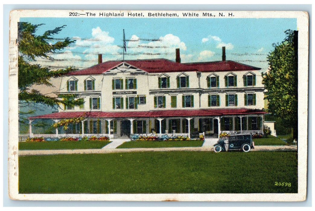 1936 The Highland Hotel Bethlehem White Mountains New Hampshire NH Postcard