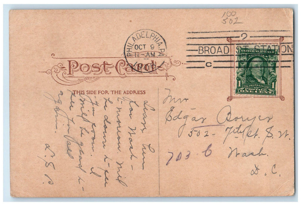 1908 North East Manual Training School Philadelphia Pennsylvania PA Postcard