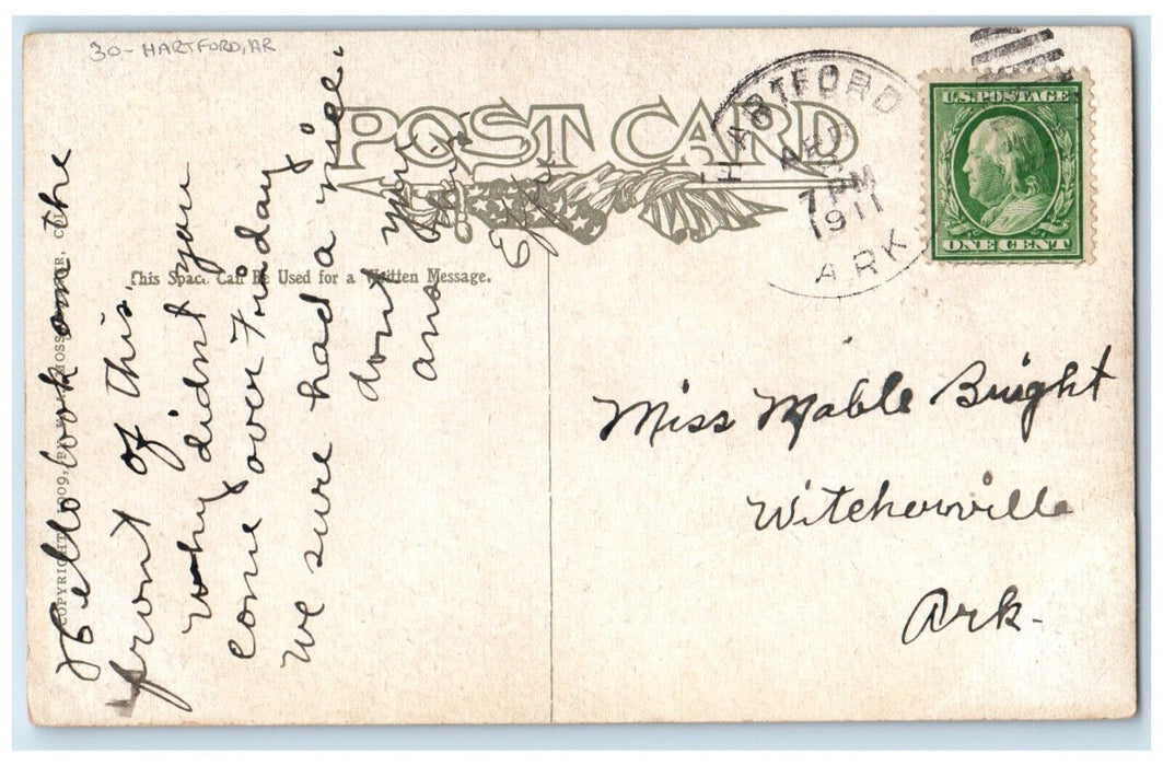 1911 Woman Head Say Kid Hain't You Goin T Write Hartford Arkansas KS Postcard