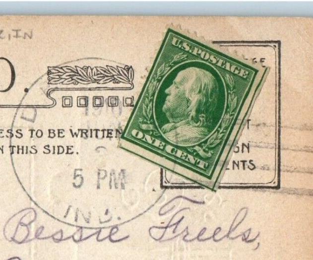 c1910's Bright Be Life's Pathway Trees Winter Decker Indiana IN Antique Postcard