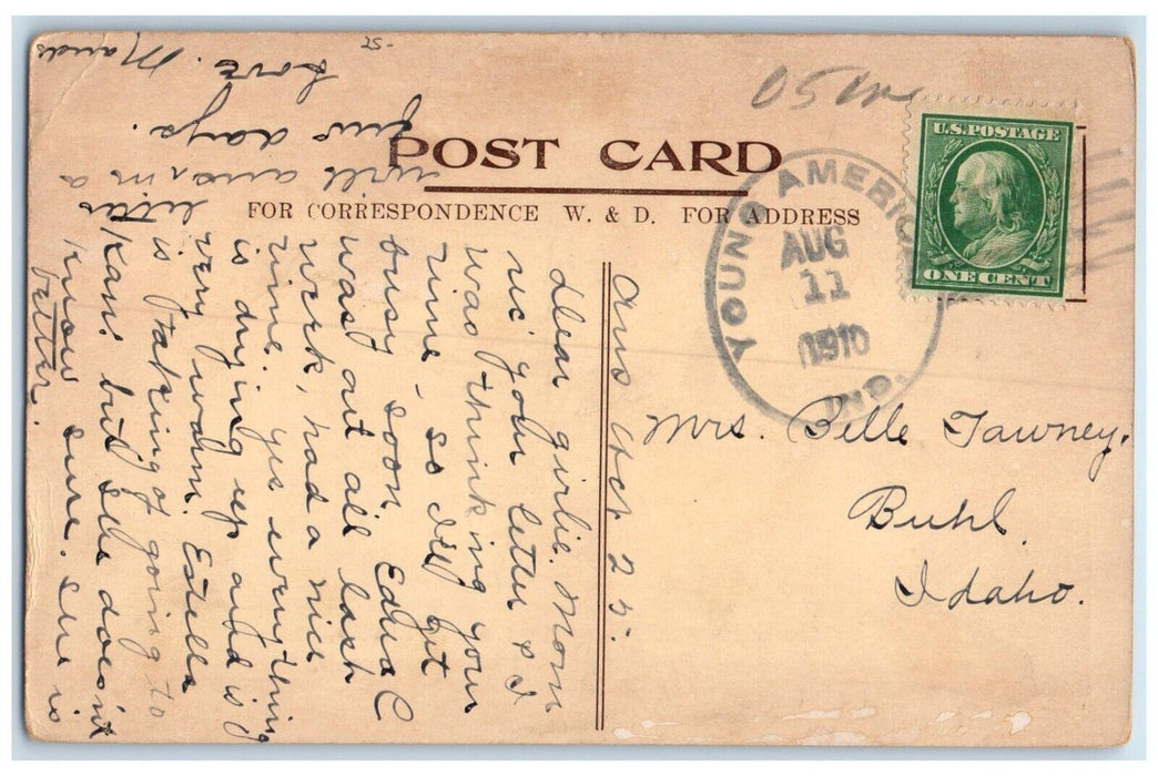 1910 Happiness And Health Trees Scene Forest Young America Indiana IN Postcard