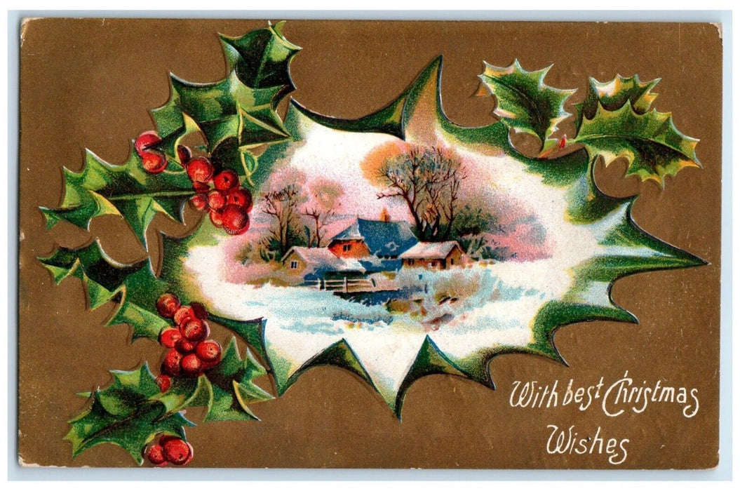 1908 Best Christmas Wishes Berries House Winter Dexterville Kentucky KY Postcard