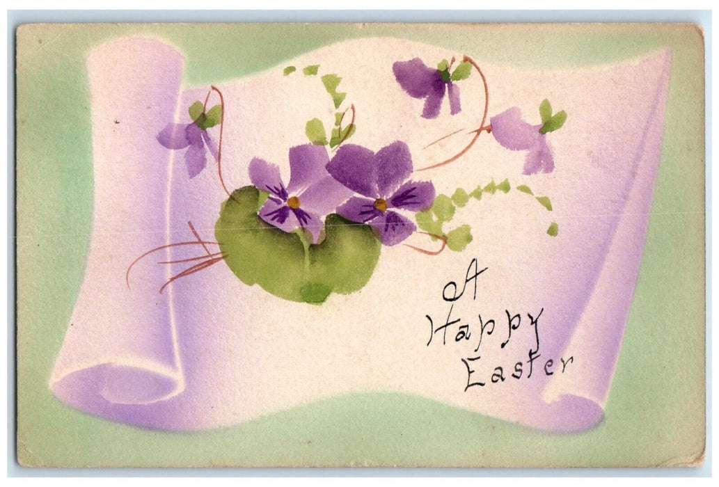 1910 Easter Purple Flowers Fountainville Silverdale Pennsylvania PA Postcard