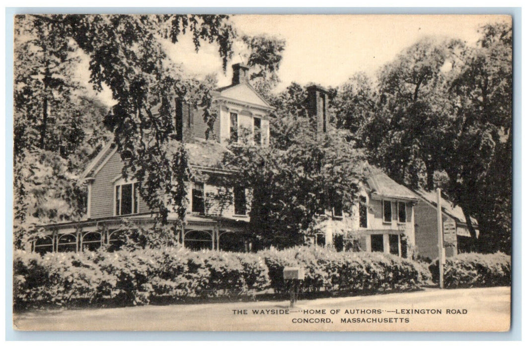 c1910 Home of Authors Lexington Road Concord Massachusetts MA Postcard