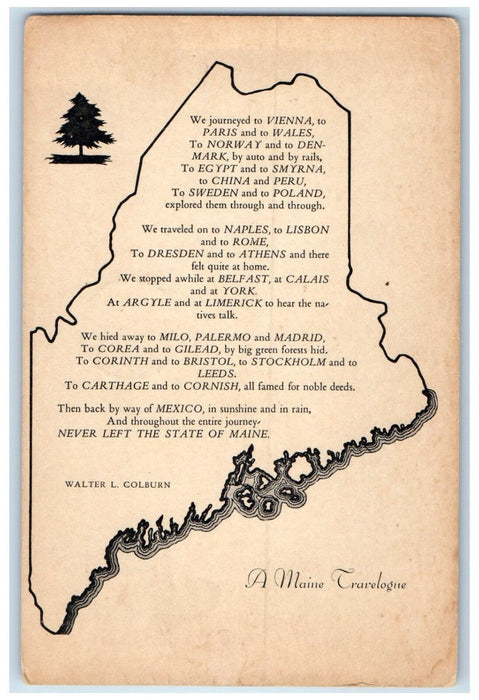 1948 A Maine Travelogue By Walter L Colburn Poem Vintage Posted Postcard