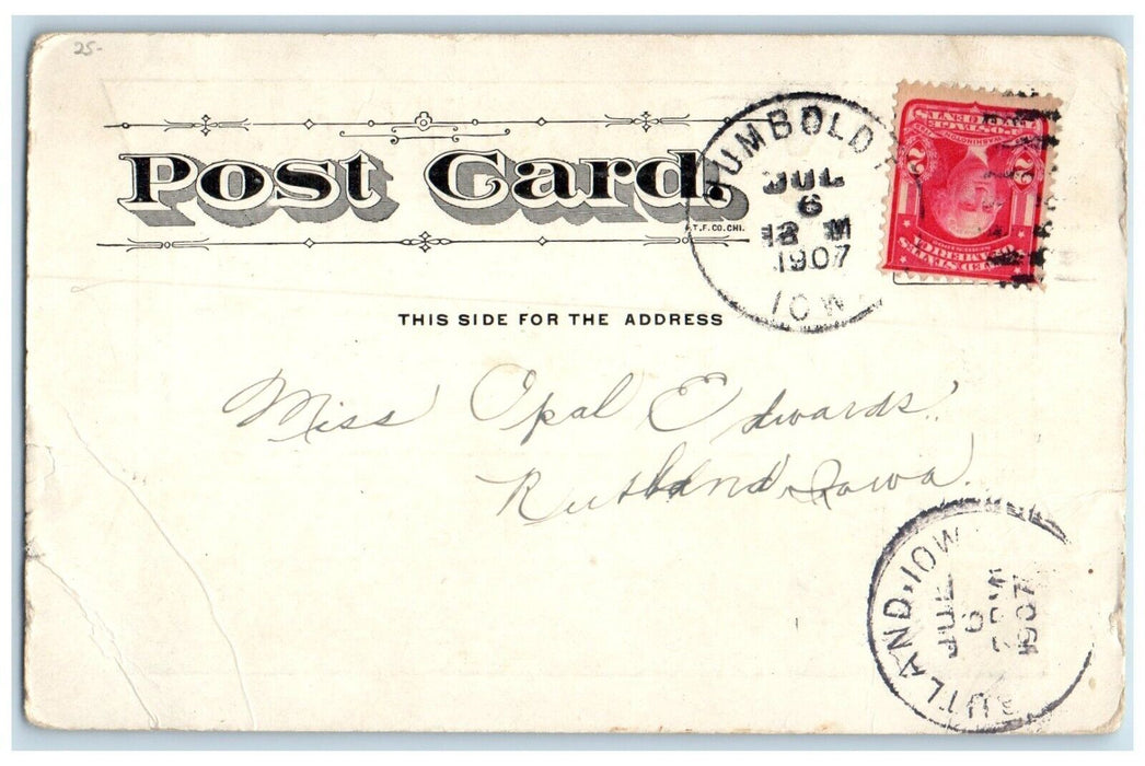 1907 Levi & Cohen Imported Skins Humbold Iowa IA Posted Antique Postcard