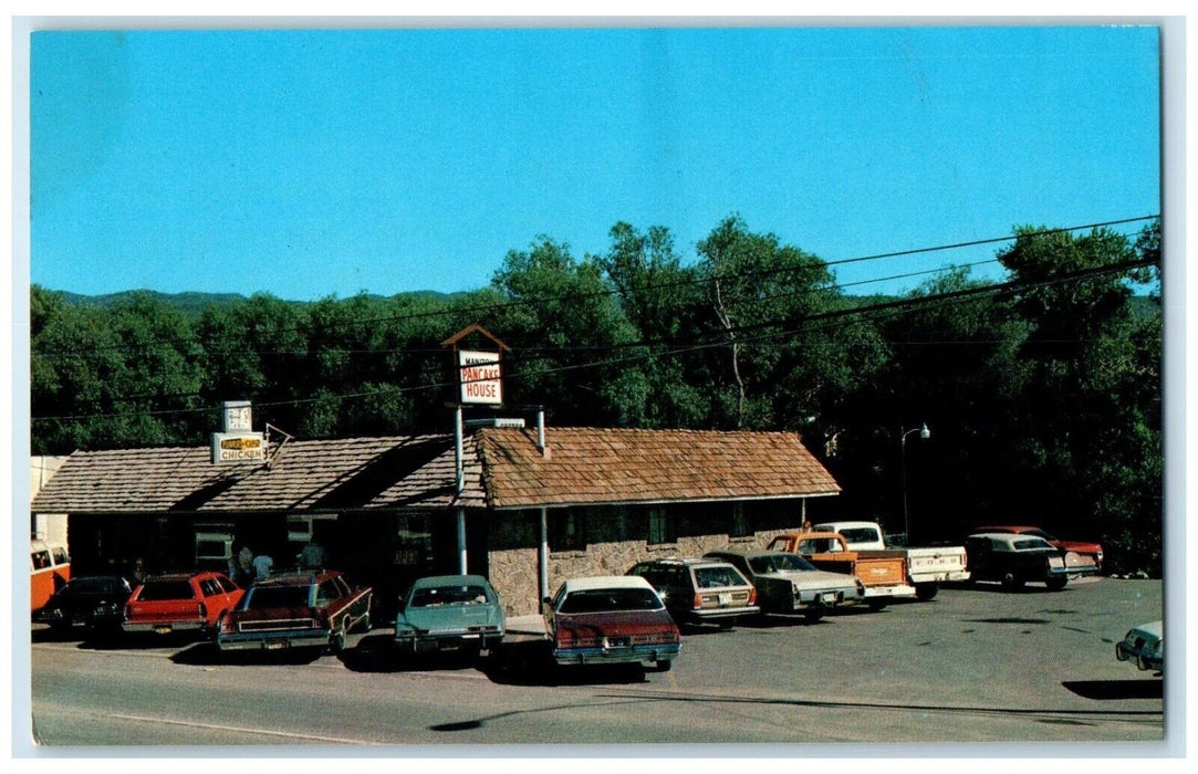 c1960's Manitou Pancake House & Restaurant Cars Manitou Springs CO Postcard