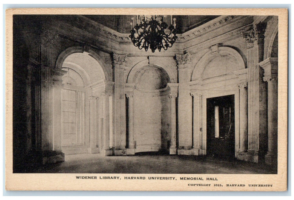 c1940's Widener Library Harvard University Memorial Hall Cambridge MA Postcard