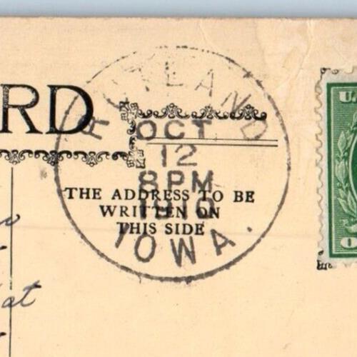 1910 Old Friends Message Forest River Scene Rutland Iowa IA Antique Postcard