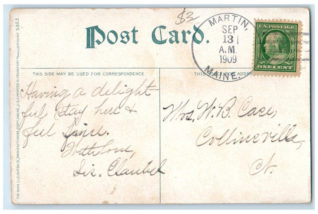 1909 Custom House and Post Office Eastport Maine ME Martin ME Postcard