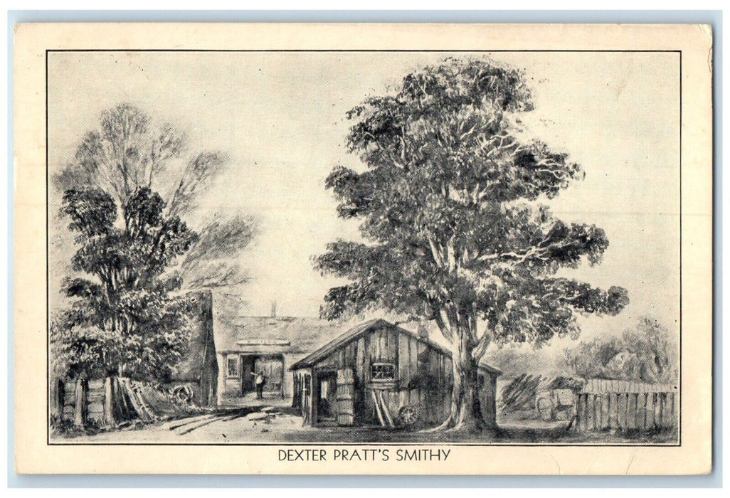 1937 Dexter Pratt's Smithy Cock Horse Inn Cambridge Massachusetts MA Postcard