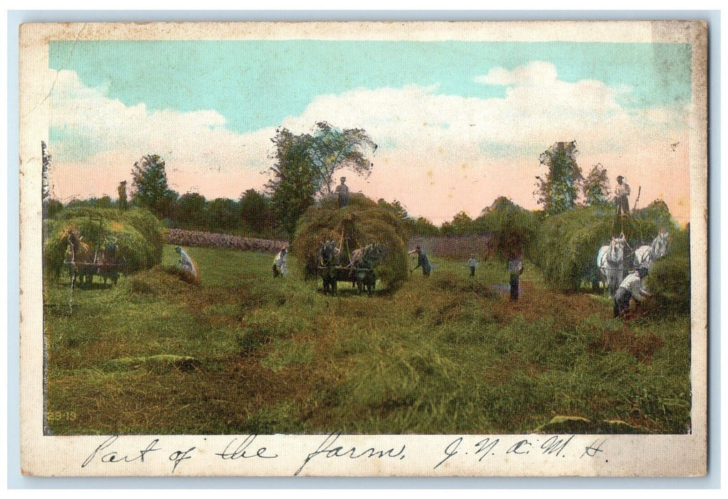 1925 Farming Threshing Field Perrysburg New York NY Connellsville PA Postcard