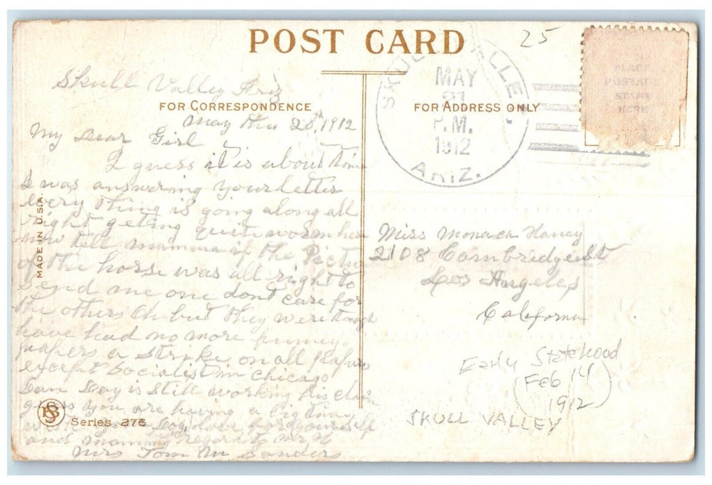 1912 Flower River Photo Remember ME Skull Valley Arizona AZ Posted Postcard